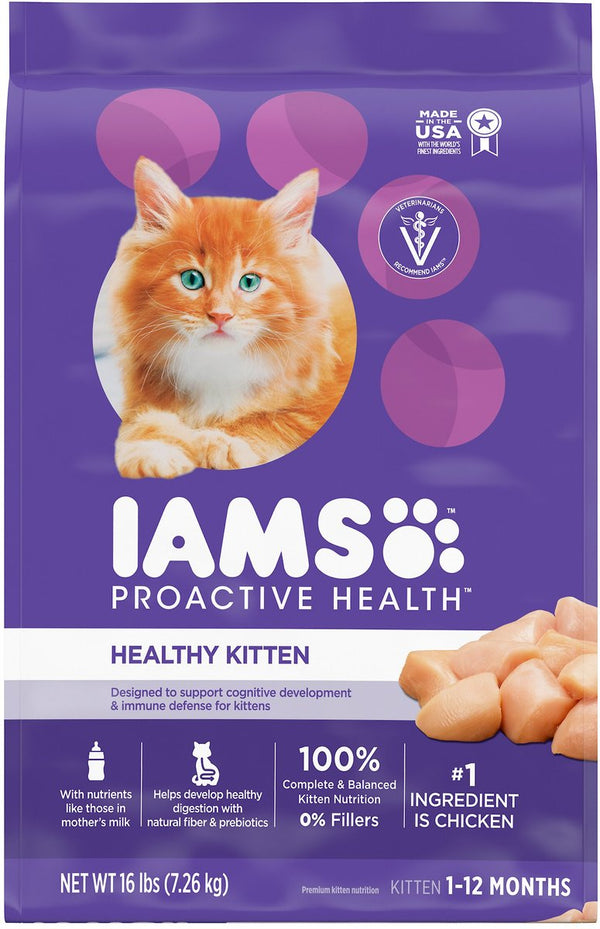 Iams ProActive Health Kitten Dry Cat Food, 16 lbs