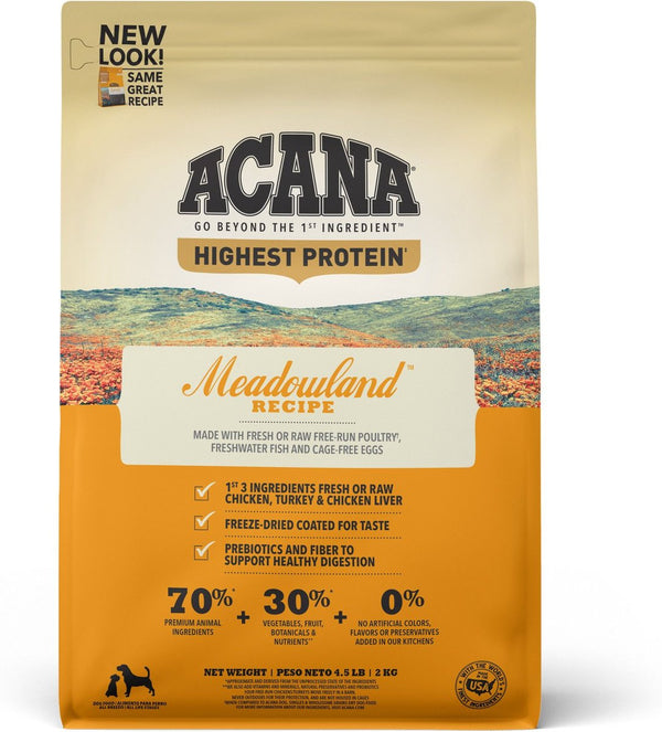 ACANA Meadowland Grain-Free Dry Dog Food, 31.5 lb Box (4.5 lb bag x 7 bags)