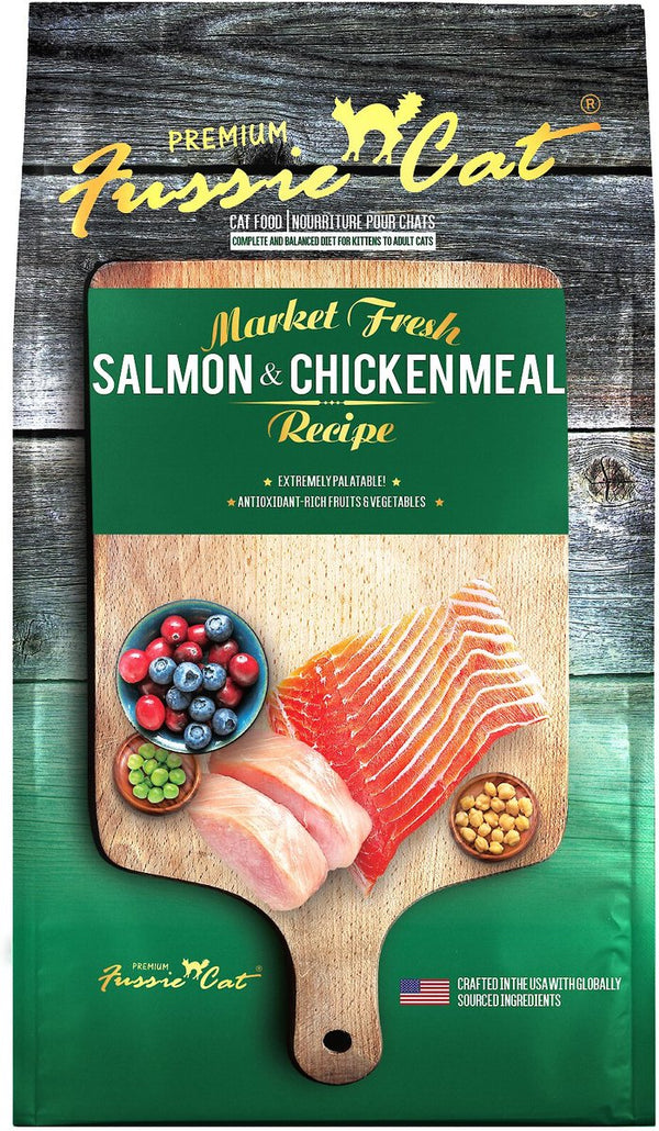 Fussie Cat Market Fresh Salmon & Chicken Recipe Grain-Free Dry Cat Food, 4 lbs